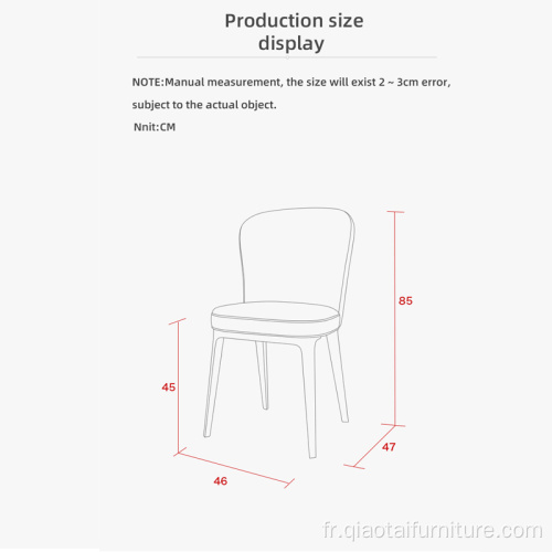 Chaise de salle à manger rembourrée de luxe à dossier doux